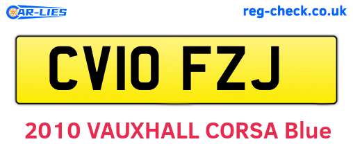CV10FZJ are the vehicle registration plates.