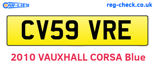 CV59VRE are the vehicle registration plates.