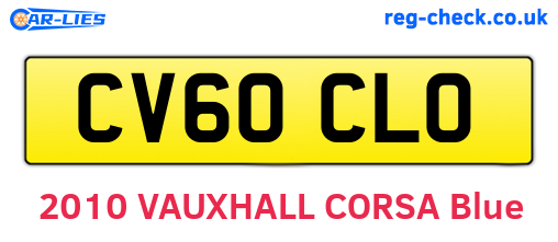 CV60CLO are the vehicle registration plates.