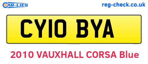 CY10BYA are the vehicle registration plates.