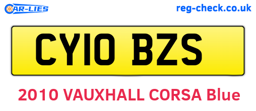 CY10BZS are the vehicle registration plates.