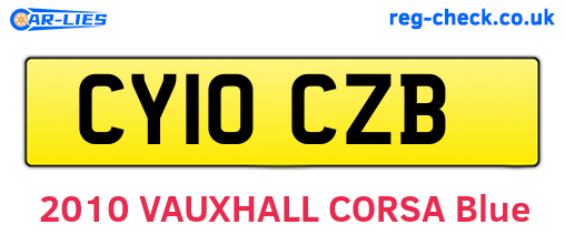 CY10CZB are the vehicle registration plates.