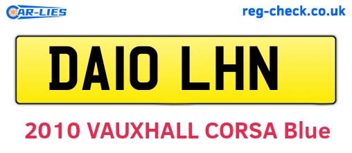 DA10LHN are the vehicle registration plates.