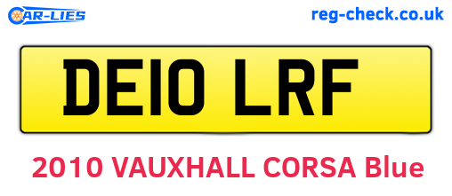 DE10LRF are the vehicle registration plates.