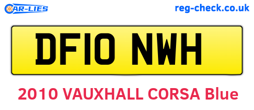 DF10NWH are the vehicle registration plates.