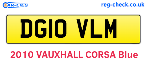 DG10VLM are the vehicle registration plates.