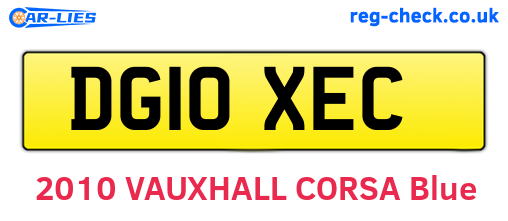 DG10XEC are the vehicle registration plates.