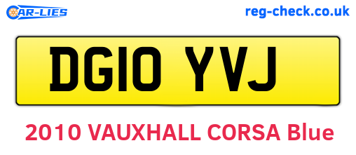 DG10YVJ are the vehicle registration plates.