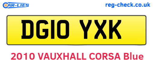 DG10YXK are the vehicle registration plates.
