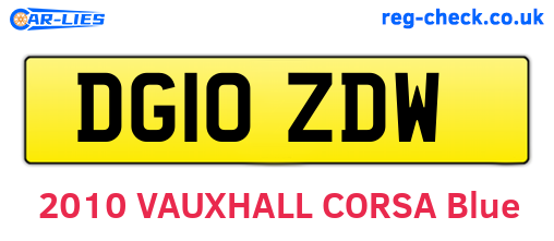 DG10ZDW are the vehicle registration plates.