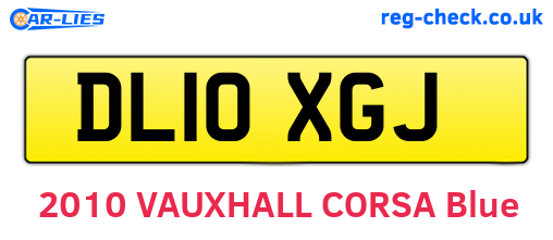 DL10XGJ are the vehicle registration plates.