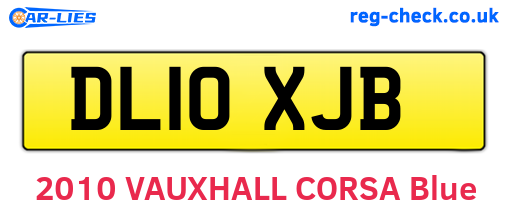DL10XJB are the vehicle registration plates.
