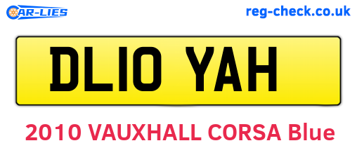 DL10YAH are the vehicle registration plates.
