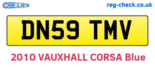 DN59TMV are the vehicle registration plates.