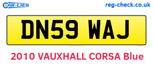 DN59WAJ are the vehicle registration plates.