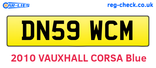 DN59WCM are the vehicle registration plates.