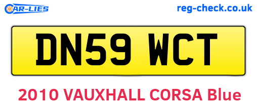 DN59WCT are the vehicle registration plates.