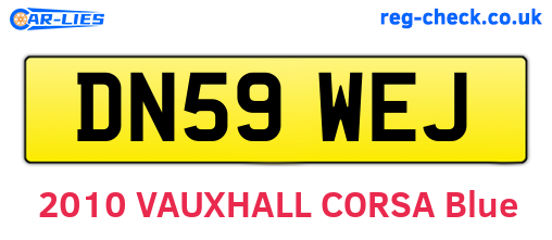 DN59WEJ are the vehicle registration plates.