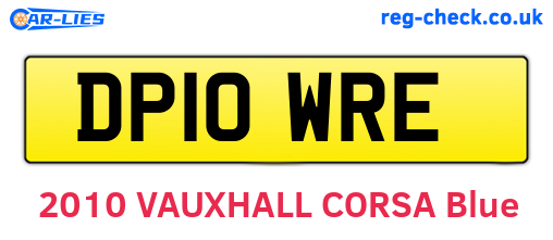 DP10WRE are the vehicle registration plates.