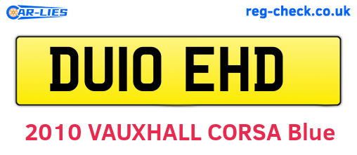 DU10EHD are the vehicle registration plates.