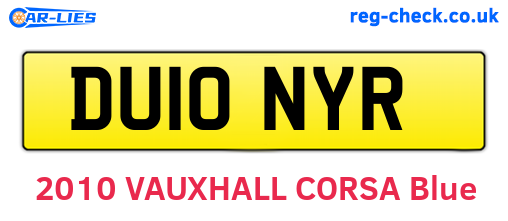 DU10NYR are the vehicle registration plates.