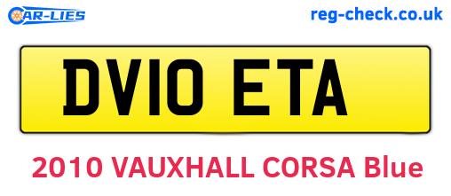 DV10ETA are the vehicle registration plates.