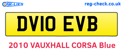 DV10EVB are the vehicle registration plates.