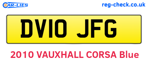 DV10JFG are the vehicle registration plates.