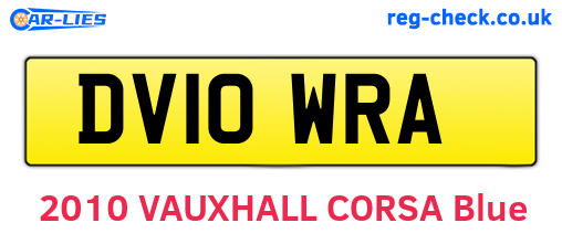 DV10WRA are the vehicle registration plates.