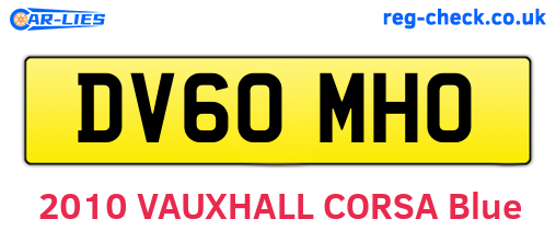 DV60MHO are the vehicle registration plates.