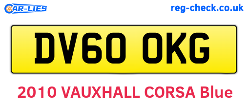 DV60OKG are the vehicle registration plates.