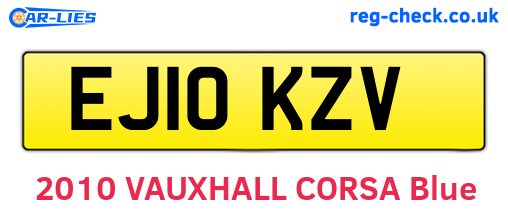 EJ10KZV are the vehicle registration plates.