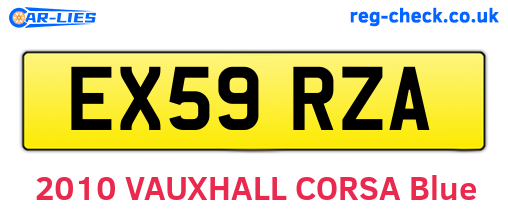 EX59RZA are the vehicle registration plates.