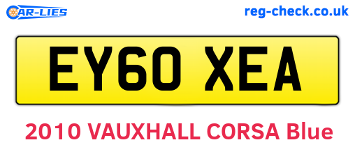 EY60XEA are the vehicle registration plates.