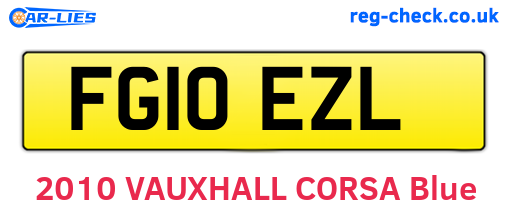 FG10EZL are the vehicle registration plates.