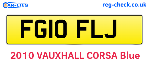 FG10FLJ are the vehicle registration plates.
