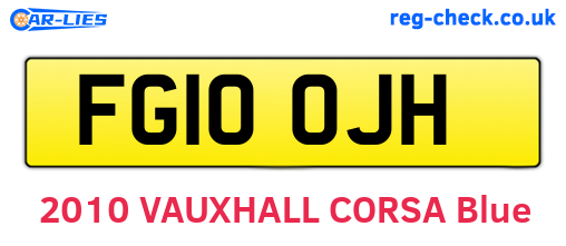 FG10OJH are the vehicle registration plates.