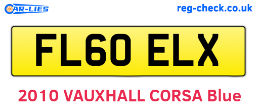 FL60ELX are the vehicle registration plates.