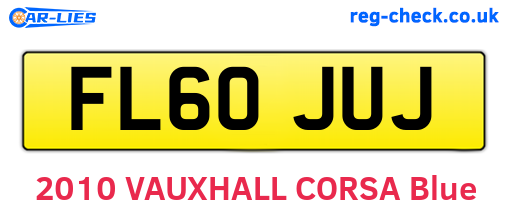 FL60JUJ are the vehicle registration plates.