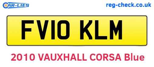 FV10KLM are the vehicle registration plates.