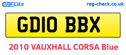 GD10BBX are the vehicle registration plates.