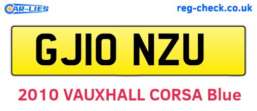 GJ10NZU are the vehicle registration plates.