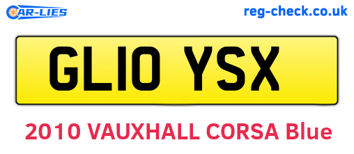 GL10YSX are the vehicle registration plates.