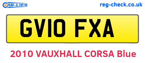 GV10FXA are the vehicle registration plates.