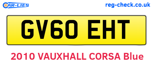 GV60EHT are the vehicle registration plates.