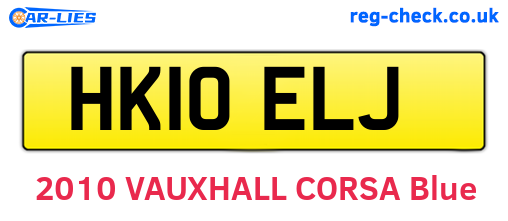 HK10ELJ are the vehicle registration plates.