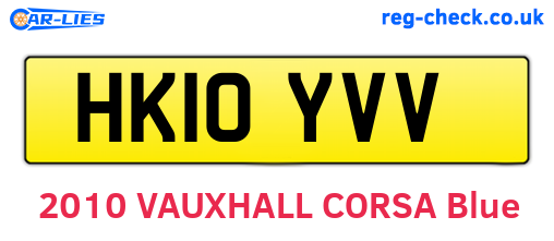 HK10YVV are the vehicle registration plates.