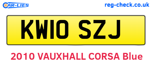 KW10SZJ are the vehicle registration plates.