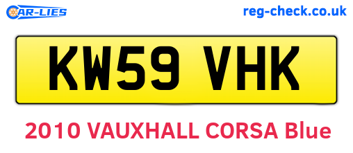 KW59VHK are the vehicle registration plates.