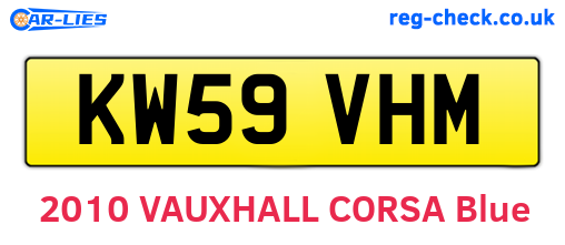 KW59VHM are the vehicle registration plates.